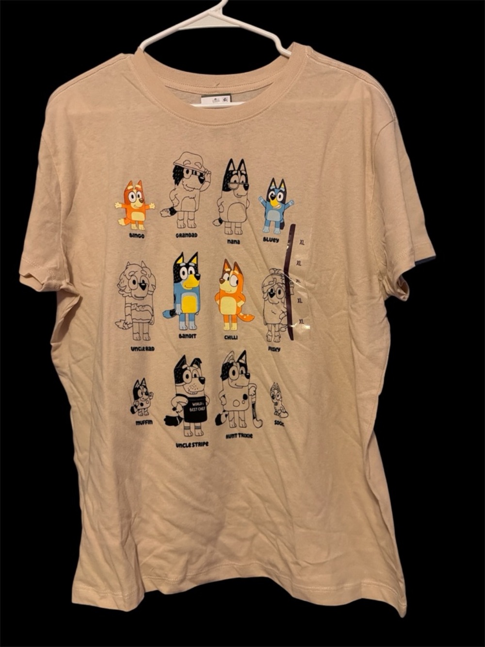 Bluey Graphic Beige Crew Neck T-Shirt